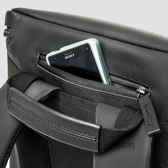 Venque Amsterdam Water Resistant 15” Laptop Backpack fabric Real Leather Top 19L - Picture 14 of 16